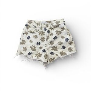 Floral Print Women KHAKI & Blue Shorts Size 1